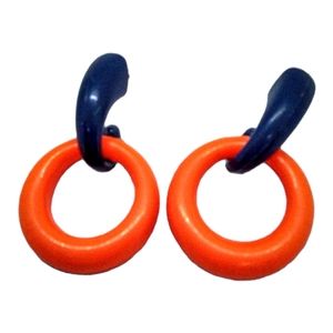 80s Color Block acrylic Trending Huggie Style post earrings